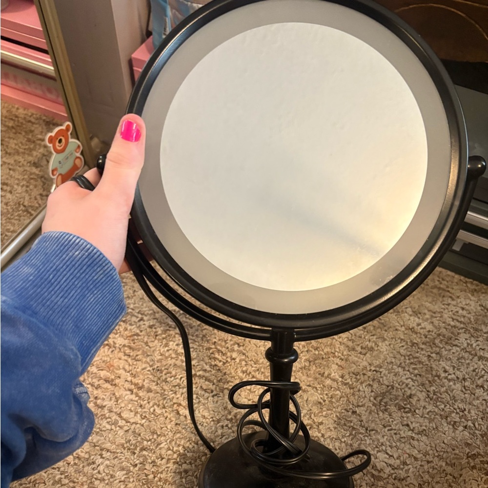 Black Vanity Ring Light Mirror
